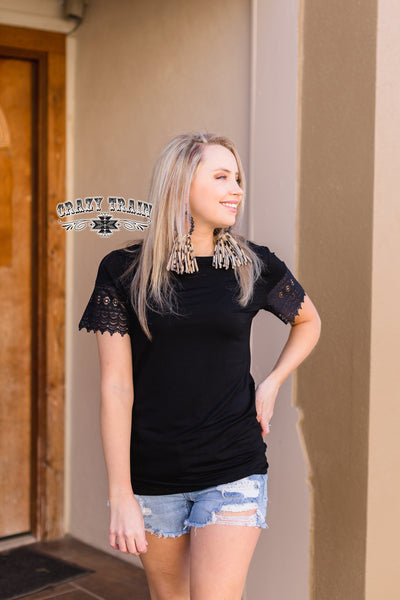 Back to Black Lace Sleeve Top