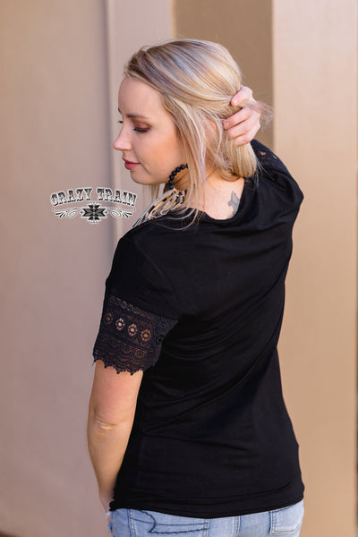 Back to Black Lace Sleeve Top